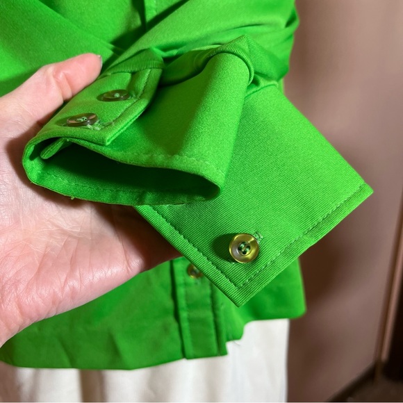 Vintage 60 70 Jantzen Kelly Green Dagger collar Sweater set pencil Skirt set - Picture 15 of 16